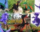 Custom Made DRAGON, Fantastical Plush Toy Dragons, Handmade to Order with care and intention from Eco-fi Felt, Stuffed Animal