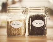 Set of 10 Labels - Kitchen/Pantry Organization and Food Labels - Glossy Ovals - "Scribble"