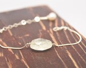 March Birthstone Gifts/ Aqua Marine Nugget Dainty Bracelet/ Aqua Marine Jewelry/ Soft Pale Blue Aqua Marine Nugget Jewelry