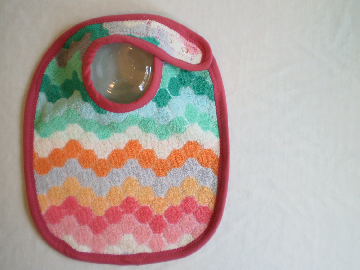 EcoBib--Adjustable Snap Closure--Tiled Chevron--Ready to Ship
