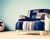 comfy patchwork armchair - midnight blue 2