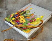 Wedding guest book Embroidered  journal  Textile art  Personalized