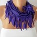 Purple Scarf  -  Pashmina Scarf  -  Cowl Scarf with Lace Edge - fatwoman