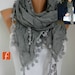 Gray Scarf - Shawl - Infinity Scarf - Cowl Scarf - fatwoman