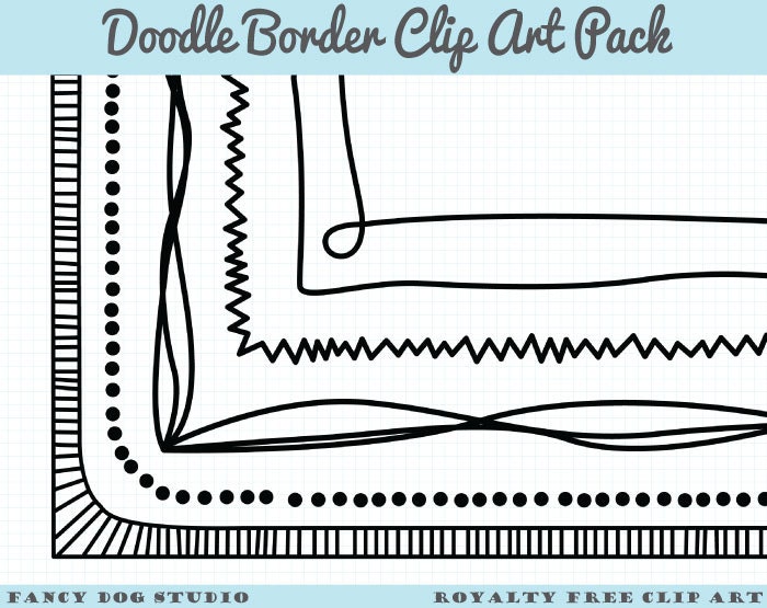 Digital Scrapbook Doodle Borders - Instant Download - Commercial Use Clipart