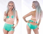 Latex bow peep briefs