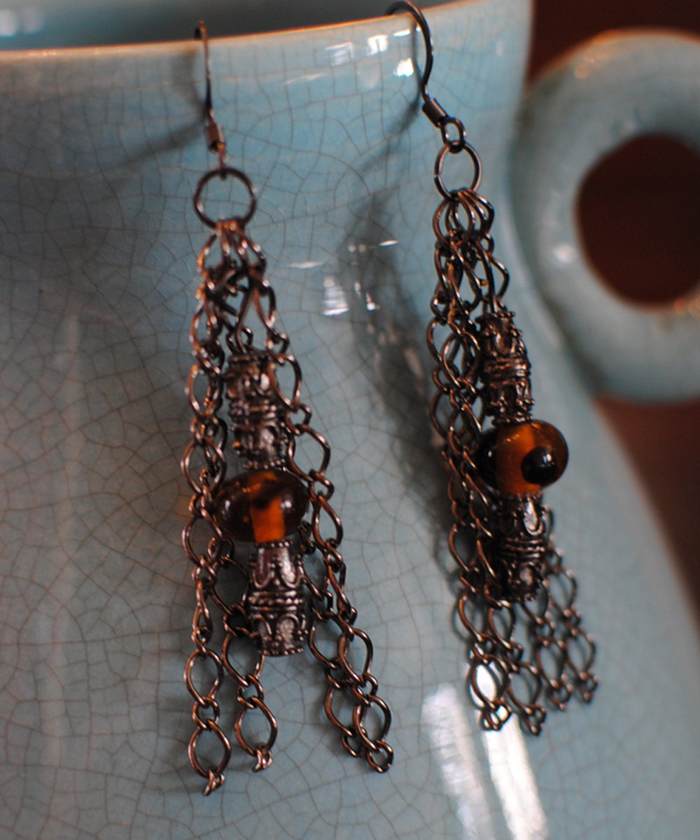 Briquette & Brown Dangle Earrings