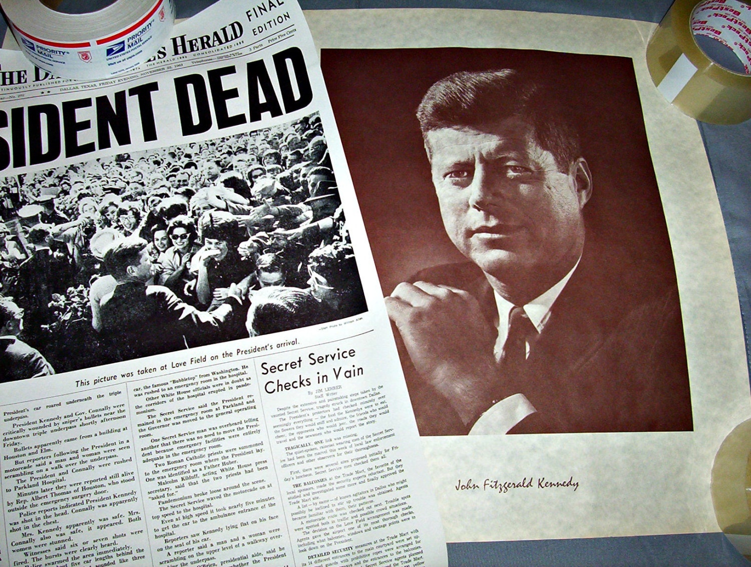 Two Vintage John F Kennedy Posters for the price of one 1960s Presidential Memorabilia Reprints