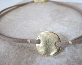 Gold Hammered Disk Choker