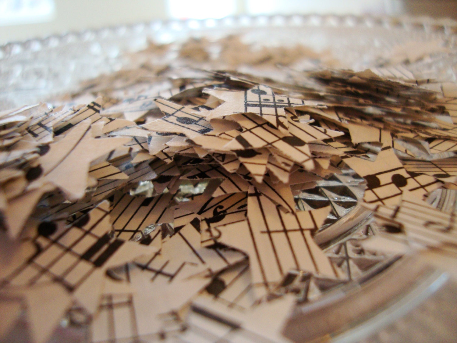 520 Stars Hand Punched Vintage Sheet Music Confetti