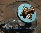 Regal Treat Jar in  Blue and Gold by Countertop Couture
