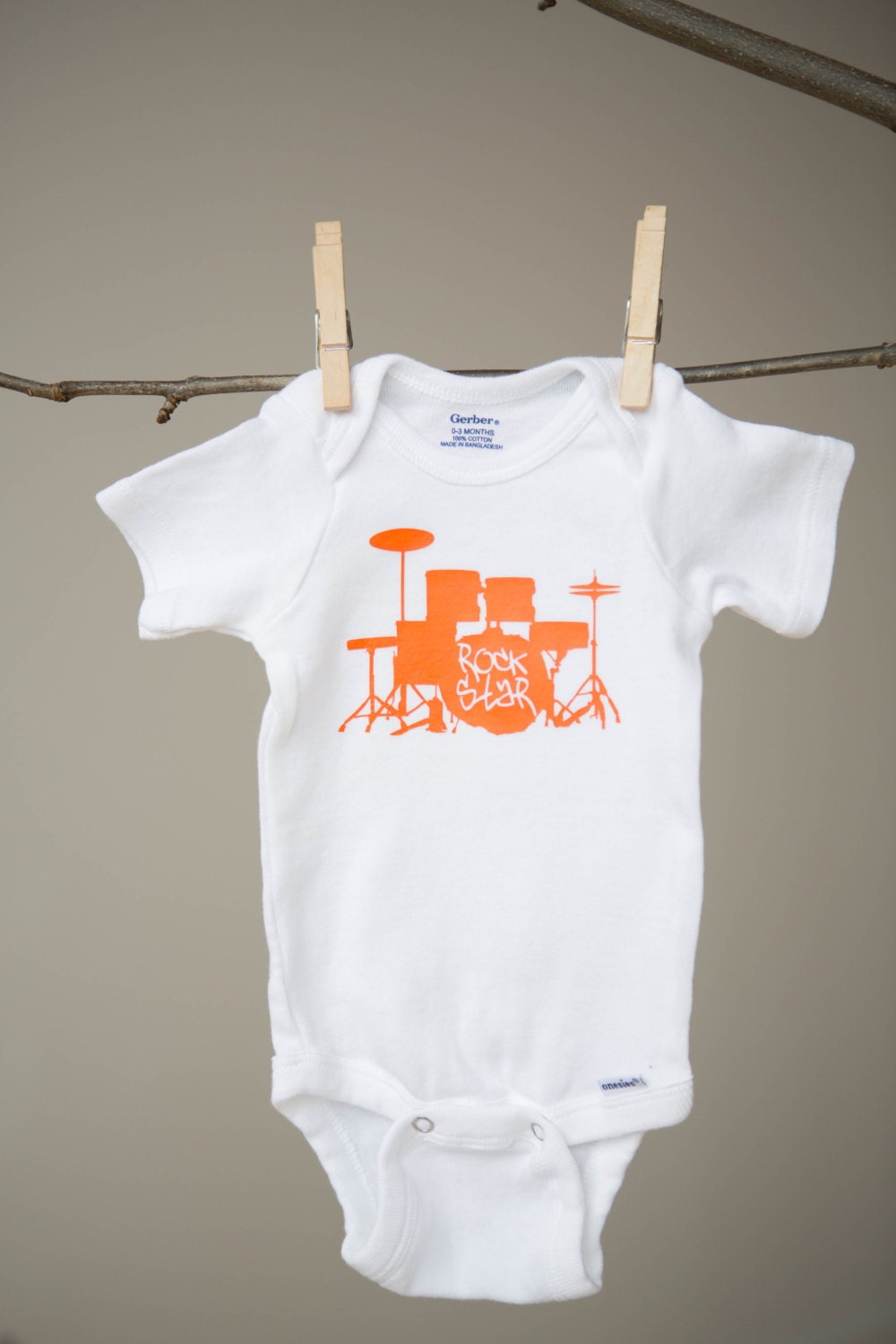 Short Sleeve "Rock Star" Bodysuit, 0-3 Months, 3-6 Months, 6-9 Months, 12 Months, 18 Months, 24 Months
