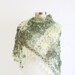 FREE SHIP  Soft Green Mohair Shawl scarf crochet wrap warm collar cowl neckwarmer   Triangle     Fashion Capelet  winter fall stole poncho