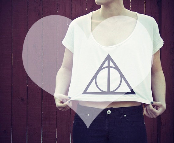 Deathly Hallows Crop Top in Cream