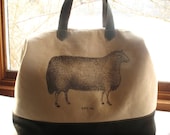Canvas and Leather Knitting Tote Brown Trim, Knitting and More