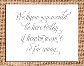 If Heaven weren't so far - Wedding Reception Decor 8x10 Digital File