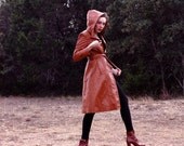 Vintage Wilson Hooded Leather Trench Coat - FREE SHIPPING