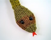 Camouflage Striped Snake Scarf --  Handknit Scarf Children's Scarf Boy's Scarf Animal Lover Whismical One-of-a-kind