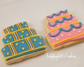 12 Birthday Cake cookies, handmade & iced