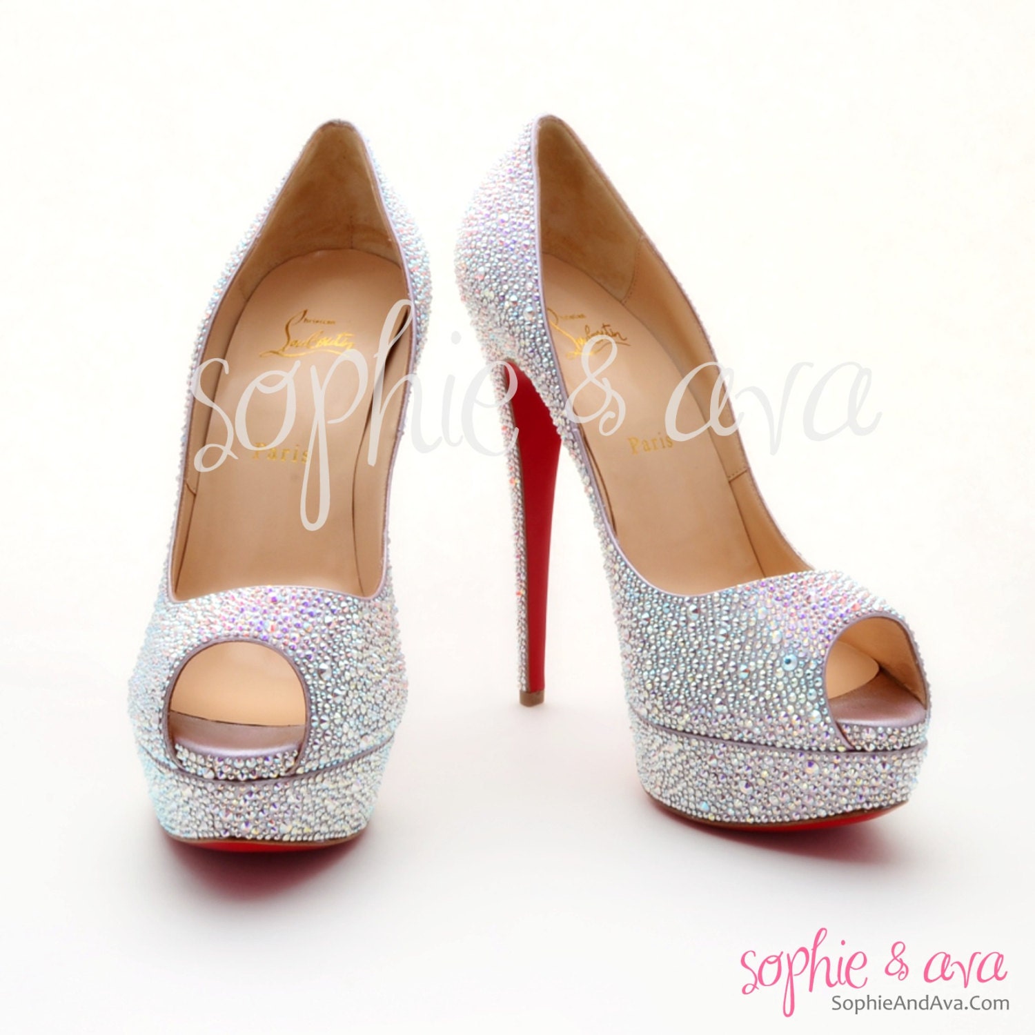 Christian Louboutin Lady Peep Strass - Strassing Service (Specializing in Christian Louboutin) Sophie & Ava