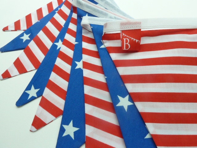 SPECIAL OFFER Bunting Large flags Stars and Stripes in Red, White  and Blue...early bird price 25 dollars, (normal price 35 dollars)