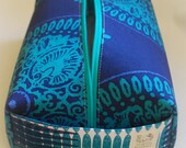 Medium boxy cosmetic bag - Ty Pennington blue medallions