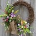 Easter Wreath, Spring Door Decor, Woodland Wreath, Bunny, Country Cottage Wreath