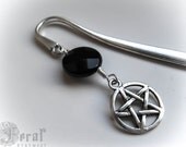 Wicca Pentagram Bookmark with Choice of Stones for your Grimoire or Spellbook. Hairstick. Pagan.