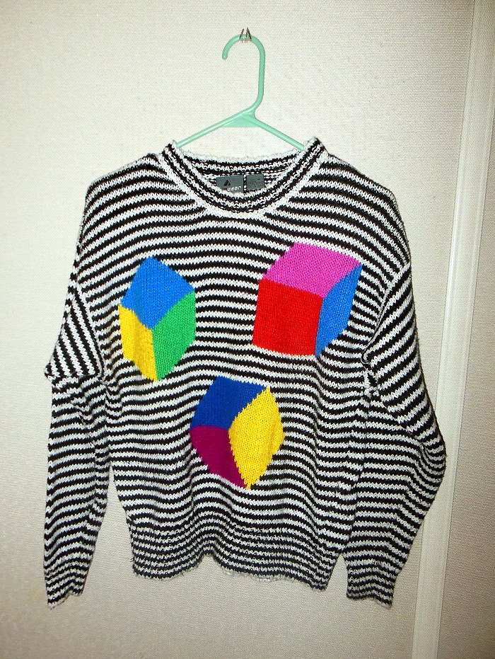 Geo Block Striped Sweater