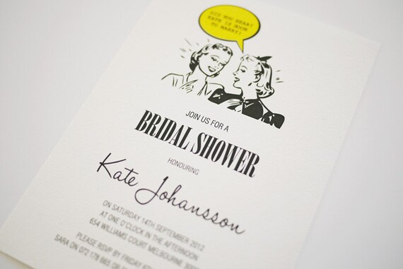 1950 Bridal Shower Invitation Printable Template