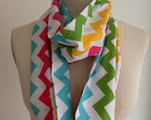 Pink Blue Green Yellow Chevron Infinity Scarf