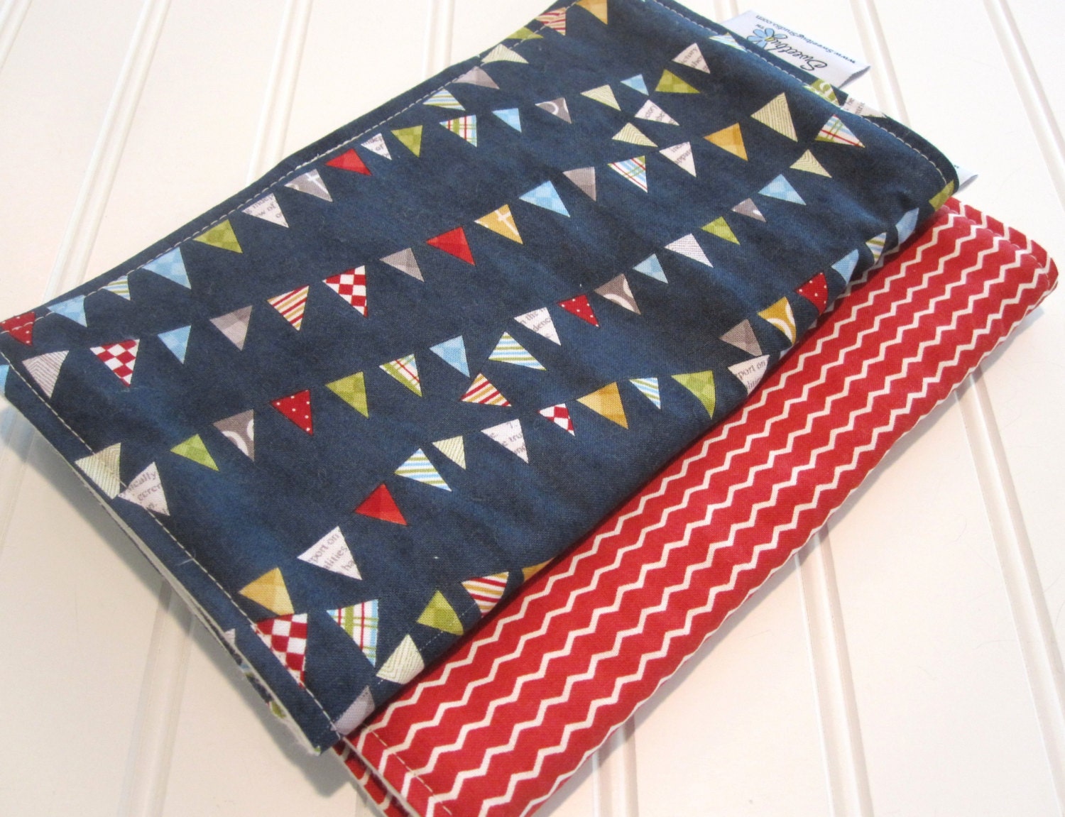 Burp Cloths/Reunion/Double Flannel Backing in Natural/Set of Two