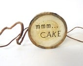 mmm CAKE, Simple Rustic Cake Topper, Rustic Wood Wedding Decor, Cake Lover, Natural Wedding Cake Topper, Aspen, Keepsake