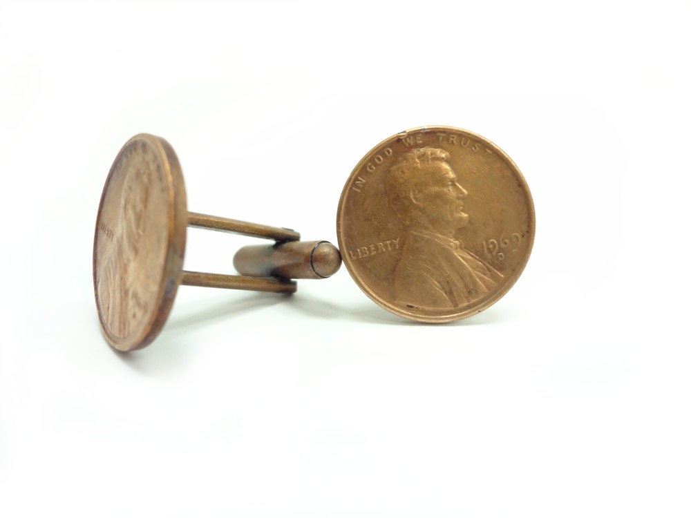Two Cents Worth: Custom Made Penny Cuff Links Your  Year Choice