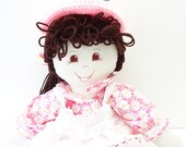 handmade Rag Doll cloth body girl ragdoll fabric toy children toddler, NF178