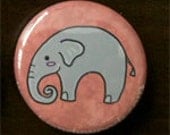 Cute Elephant 1-1/2" button pin cute nature wildlife - Brandy Woods