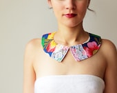 Floral Peter pan collar - Summer - Cotton and lace - Blue - Brazil - GalaBorn