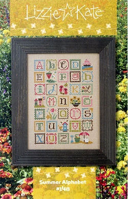 Lizzie Kate Summer Alphabet with Embellishments Cross Stitch Pattern No. 148