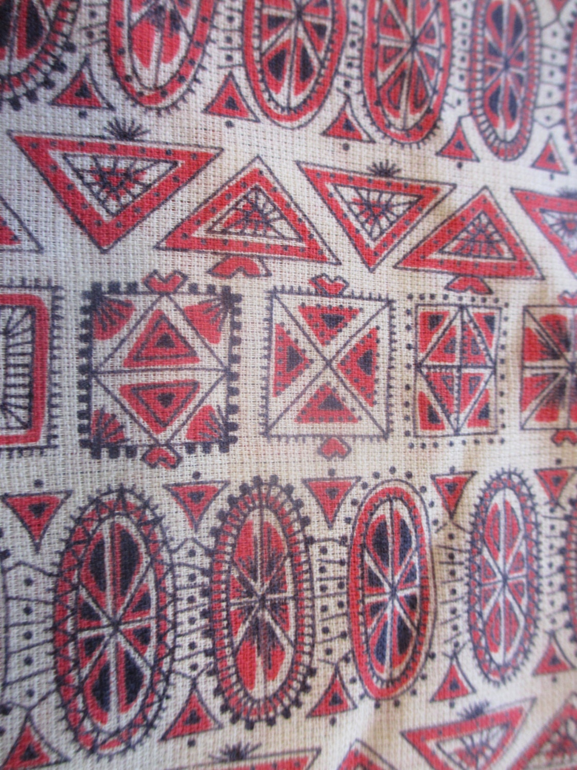 Vintage Feedsack Geometric Fabric 39x54