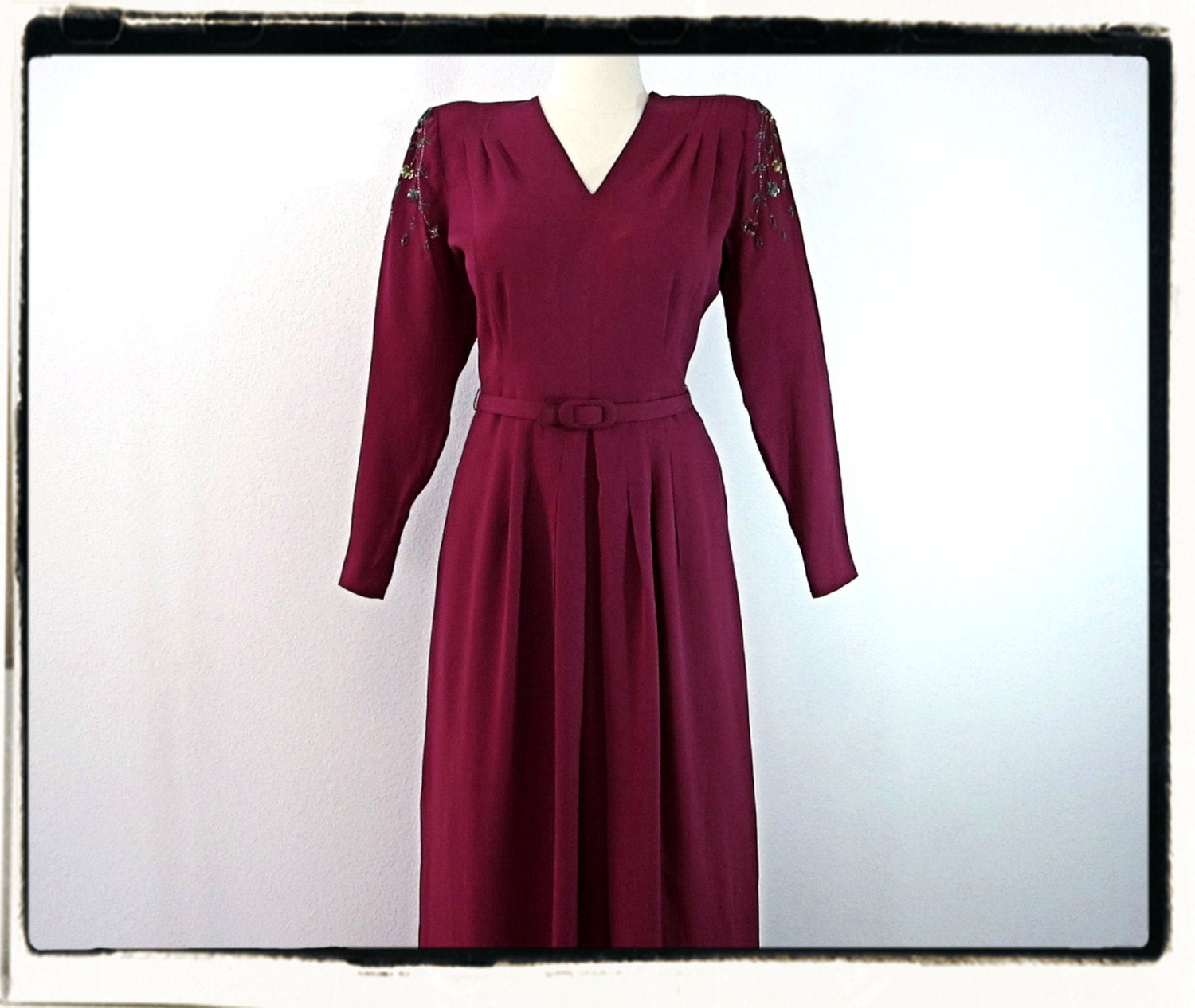 Rare Vintage1940s Beaded DuBarry Gown