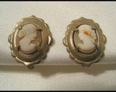 RESERVED for Jenny - Antique Cameo Earrings