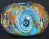 Galactic Glitter Galaxy Bead Handmade Boro Lampwork Glass Galaxy Bead Focal With Gilson Opal Star and Pure Silver