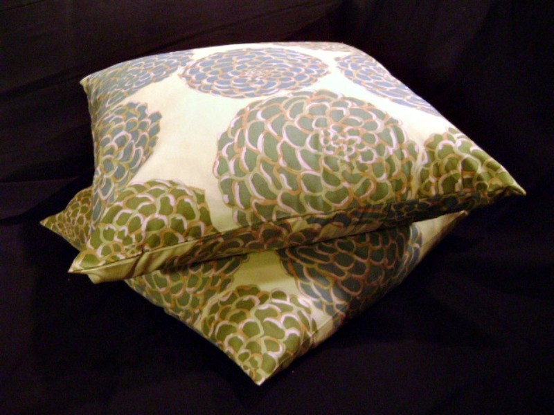 Pair of Pillow Covers 20 x 20 Pom Pom Sage by Lilikins Home