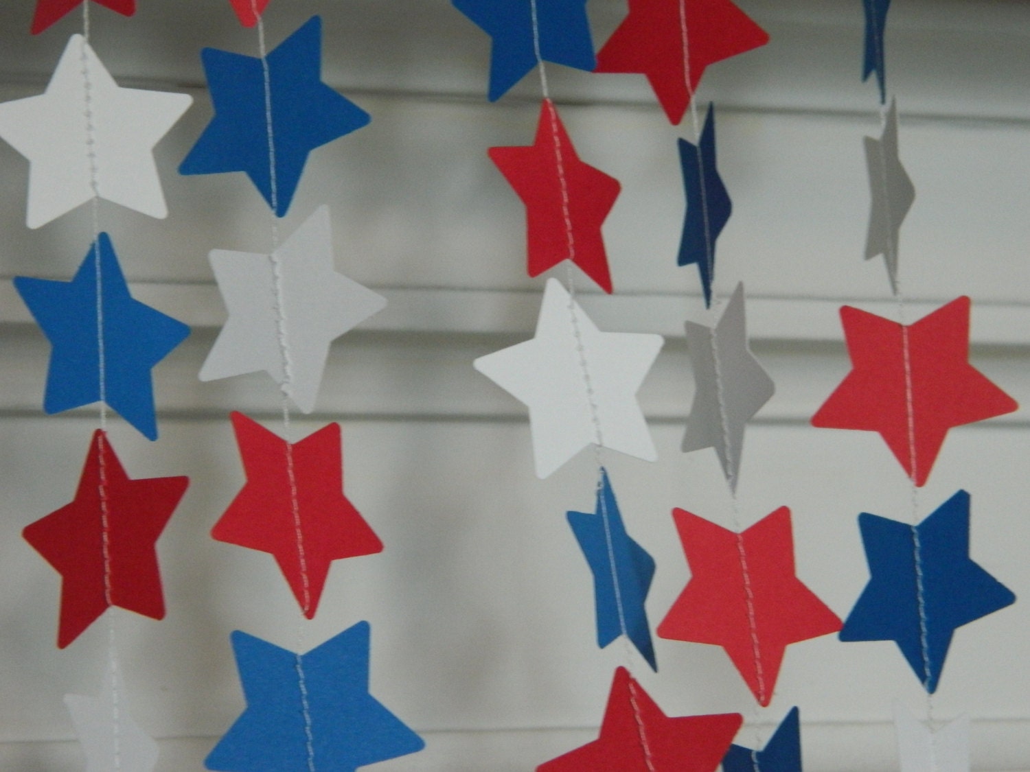 Paper Garland Star Garland July 4th Decorations 6ft Red White and Blue Garland Party Decor  Holiday Photo Prop