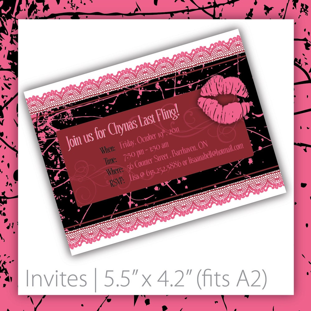 Bachelorette Party Invitations . PRINTABLE . Dark Passion