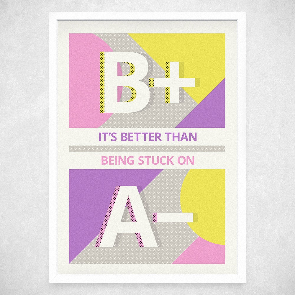 Be Positive - A3 Art Print - typographic print, typography poster, wall art, wall quote, wall decor, inspirational quote, positive
