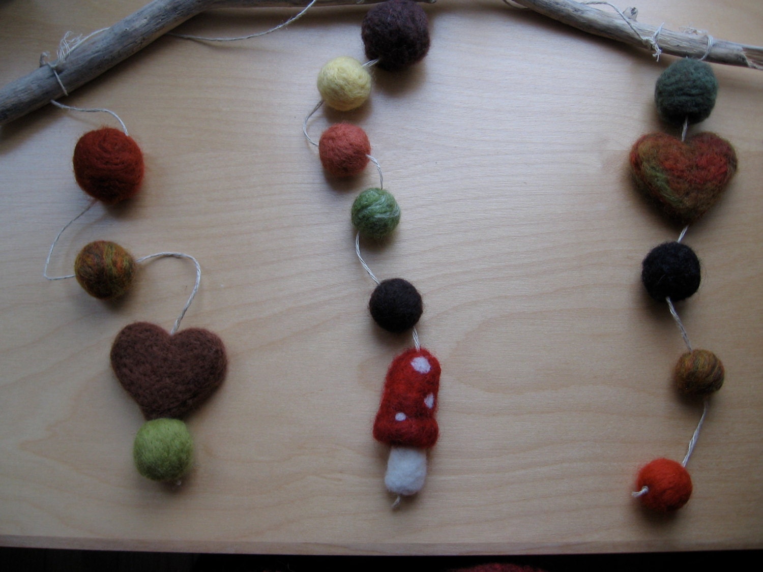 Wool mobile - toadstool