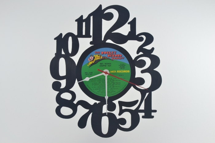 Retro Wall Clock vinyl record album (artist is Neil Sedaka