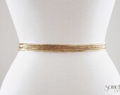 MARY - Beaded Gold Bridal Wedding Sash, Bridal Belt