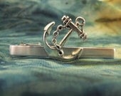 Mens Anchor Tie Clip Tie Bar Accessory